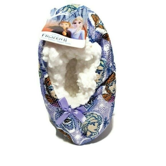 Disney Frozen II Slipper Socks Fuzzy Child S/M - Picture 1 of 6